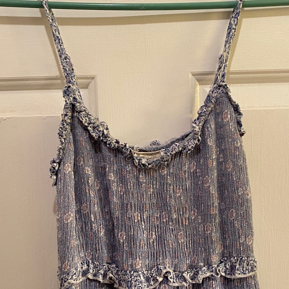 Blue Ruffled Mini Dress - Picture 5 of 8
